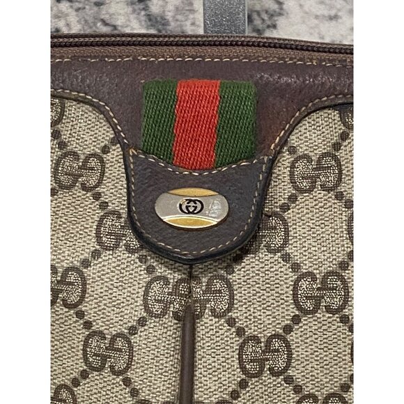 Gucci GG Supreme Monogram Sherry Line Shoulder bag Crossbody in Beige and Brown - Picture 4 of 9